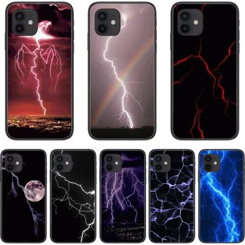 Sky lightning Style Phone Case cover For iphone 12 pro max 11 8 7 6 s XR PLUS X XS SE 2020 mini black cell shell