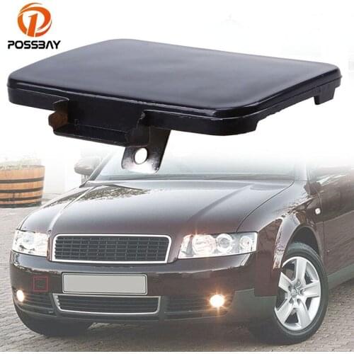 POSSBAY Black Front Bumper Trailer Cover Hook Tow Hook Cover 8E0807241 for Audi S4 B6 Sedan/Avant/Cabriolet 2003-2005 Auto Parts