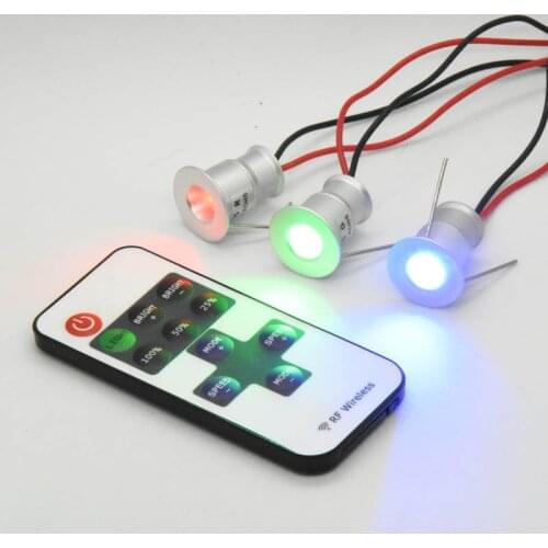 RGB Flash 12V 1W X 3 IP65 Mini LED Bulb Spotlight + Driver + Remote DJ Cabinet Party Sauna Lighting Wall Light Smart Dimmable