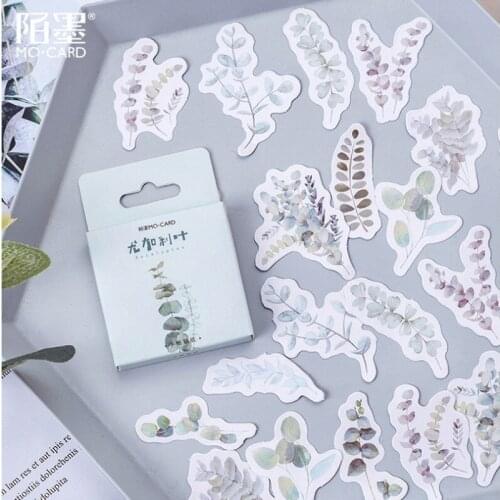 45pcs/pack Eucalyptus Paper Stickers Boxed Decorative Stationery Stickers Scrapbooking DIY Diary Album Stick Lable