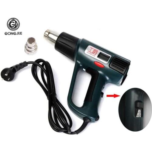 GONGJUE GJ-8020LCD 2000W AC 220V Hot Air Gun Heat Gun Welding Temperature Stripper Tool