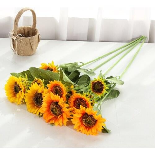 DIY Home Garden Artifical Sunflower Bouquet For Wedding Party Decorative Flower Floristry