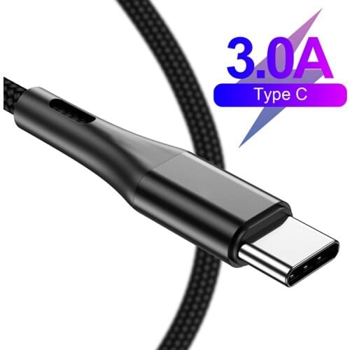 3.1A USB Type C Cable Android Mobile Phone Charger Quick Charge 3.0 Fast Charging USB Data Cord For Xiaomi Samsung S10 S9 cable