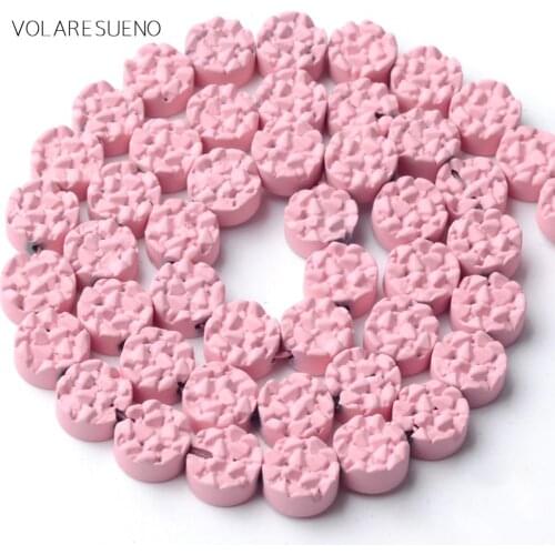 8mm Natural Pink Hematite Stone Matte Rubber Round Beads For Jewelry Making Space Loose Beads Diy Bracelet Necklace Wholesale15"