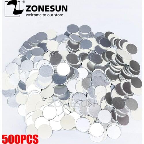 ZONESUN For induction sealing customized plactic laminated aluminum foil lid liners 500pcs for PP PET PVC PS ABS glass bottles