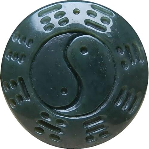 Jade Pendant Natural Hetian Qingyu Taiji Eight Diagrams Pendant Mens Fine Jewelry Qingyu Eight Diagrams Necklace Pendant