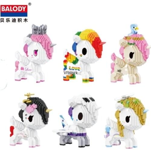 Balody Mini Blocks Cute Small Horse Model Cartoon Figure Anime Building Toy Juguetes for Kids Gift Girl Present Lovely Brinquedo