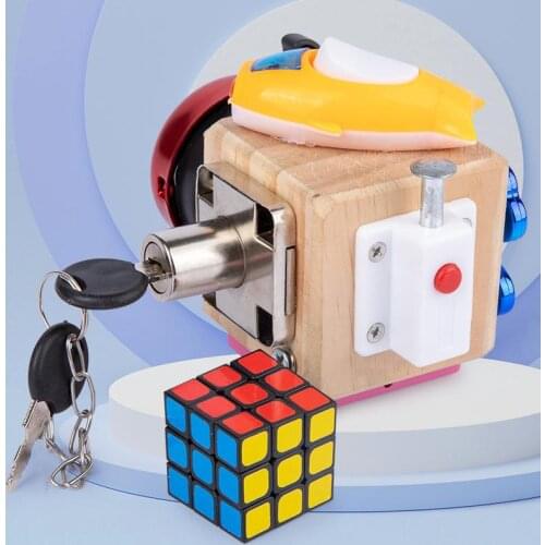 Multifunctional Busy Block Wooden Toys Preschool Early Childhood Education Montessori Parent-child Interactive Busy Board Toys