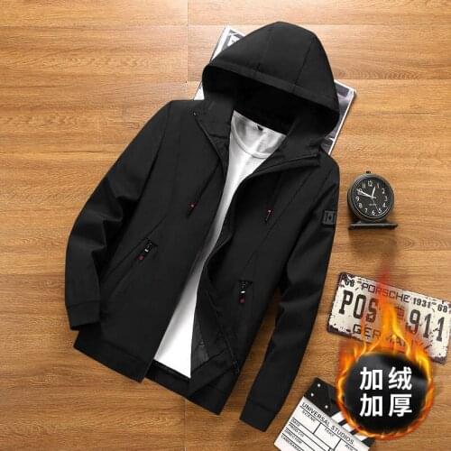 2020 mens jacket plus fleece jacket mens baseball uniform thick casual jacket Korean version of the trend of autumn and winter