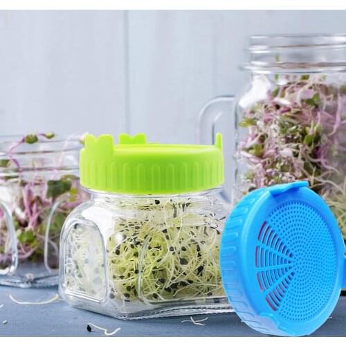 Food Grade Mesh Sprout Cover Kit Safe Seeds Planting Sprouting Lid Bottles Mesh Cover for Wide-mouthed Mason Jar