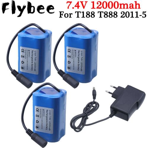 Upgrade Battery 7.4V 12000mAh for T188 T888 2011-5 TH88 V007 CF18 C18 Remote Control RC Fishing Hook Bait Boat Spare Parts