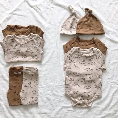 Baby Boys Girls Cartoon Dinosaur Clothes Sets Baby Pure Cotton Romper Infant Kids Cute Toddler Pajamas