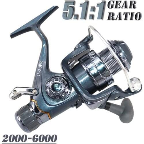 Front Rear Double Brakes Spinning Reel Plastic Wire Cup Fishing Casting Wheel Carp Reel Fishing Tackle 2000-6000 Series