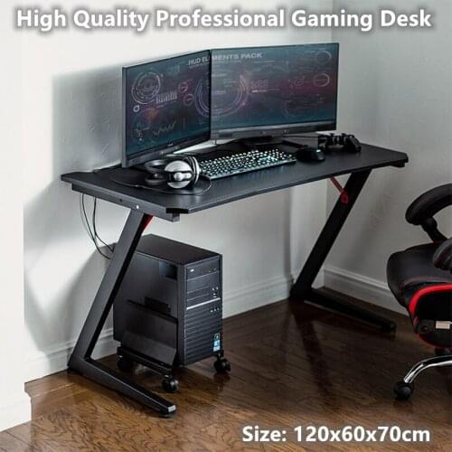 120x60x70cm Professional Gaming Table High Quality Computer Desk Household Carbon Fiber Desktop Black Steel Frame Game Table