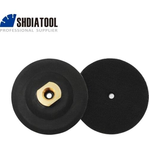 SHDIATOOL 2pcs 4 inch M14 Thread Rubber backer medium hard for polishing pads 100MM backer pads