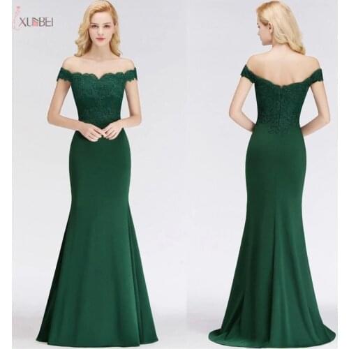 Xunbei Mermaid Evening Dress Royal Blue Long Evening Gown Applique Elegant Off The Shoulder robe de soiree