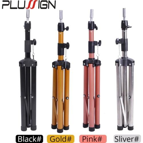Plussign Wig Stand Adjustable Tripod Stand Holder Mannequin Head Tripod Hairdressing Training Head Holder Hair Training Tool