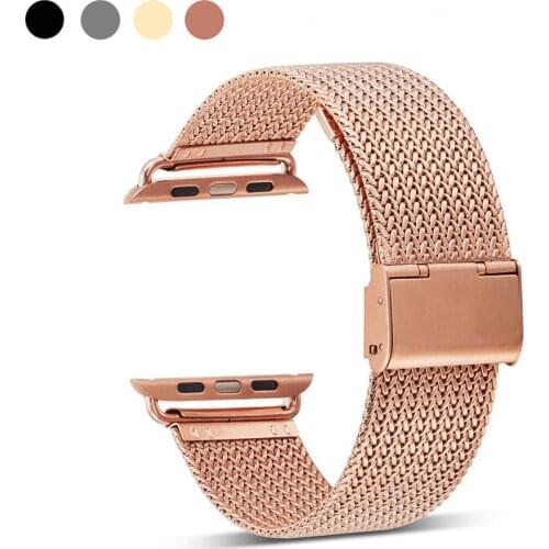 New Stainless Steel Strap for Apple Watch Band Series 6/5/4/3/2/SE Replacement Bracelet for iWatch 40mm 44mm 38mm42mm Metal Belt