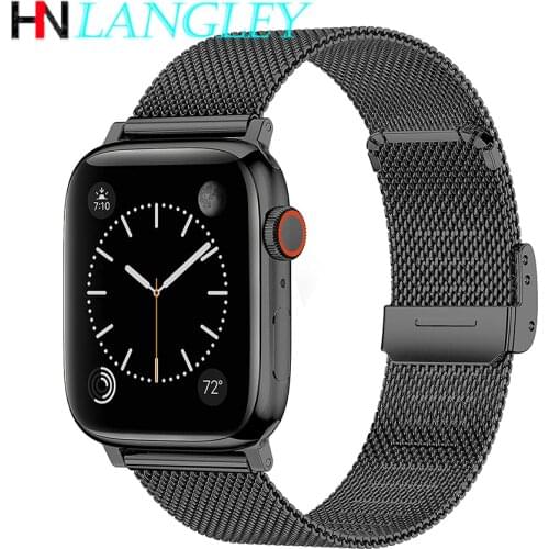 Watch Bands for Apple Watch Band 38mm 40mm 42mm 44mm Stainless Steel Milanese Mesh Loop Strap for IWatch Series 6/5/4/3/2/1/SE