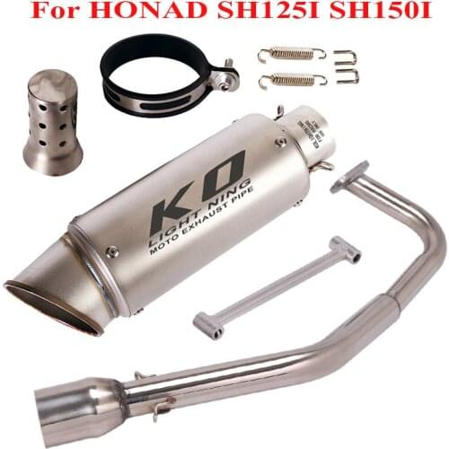 Slip on 51mm Exhaust Muffler Tip Silencer DB Killer Modified Connect Link Tube Header Pipe for HONAD SH125I SH150I 2017-2020