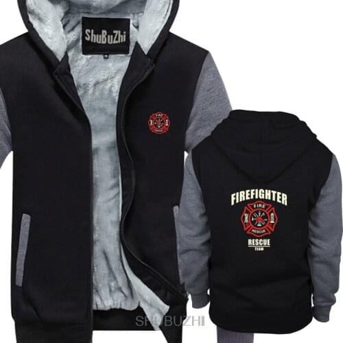 Rescue Point Firefighter Fireman hoodies casual men hoodies bigger size 4XL 5XL Winter thick zipper sweatshirt sbz8149