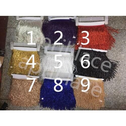 Tt022# 5 yards /bag 9 color 15cm width tube beads ribbon fringe tassel for fashion designer/sawing /dress decoration