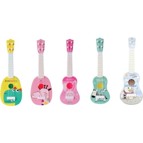 J60B Kids Pretend Plastic Ukulele Multifunctional Accessories Educational Play Musical Learning Toy Best Gift