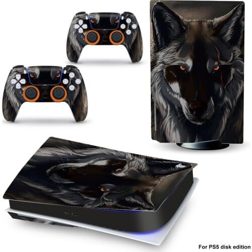 Wolf Style PS5 Disc Edition Skin Sticker for Playstation 5 Console & 2 Controllers Decal Vinyl Protective Skins Style 3
