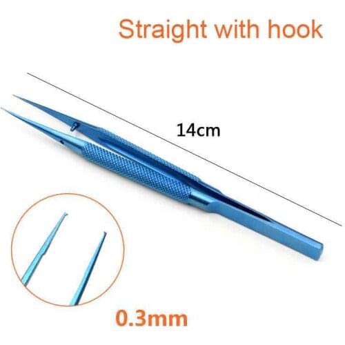 14cm Tweezers Ophthalmic Instruments Titanium Alloy Bend Platform Tweezers Line Tweezers Cosmetic Tweezers Tools
