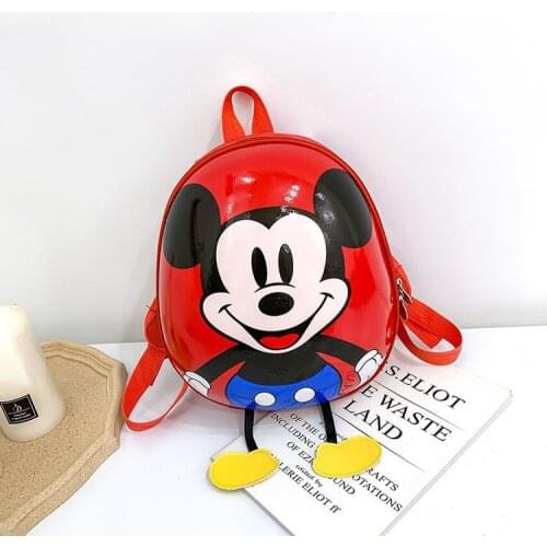 15 Styles Disney Mickey Minnie Mouse School Bag Kindergarten Boy Girl Baby Backpack Minnie PU Bag Anime Egg Shell Bag Xmas Gifts