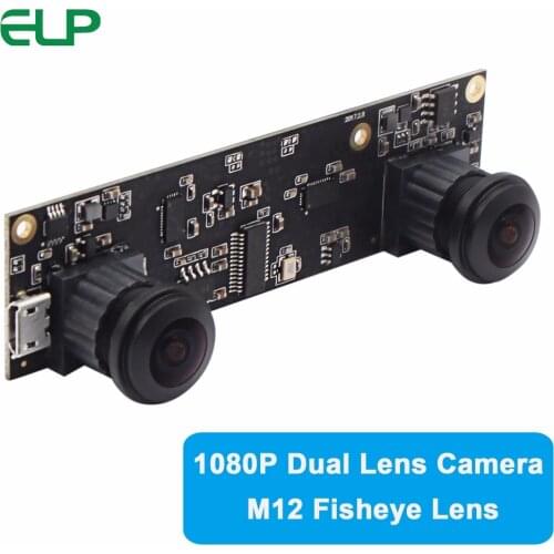 1920x1080 HD 180 degree Fisheye Wide Angle Dual Lens USB Camera Module UVC 3D VR camera Stereo Webcam for Windows Linux Android