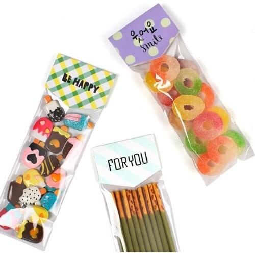 20pcs Transparent Plastic Candy Bag Chocolate Finger Cookie Sticks Packing Bag Party Decoration Gift Plastic Bags