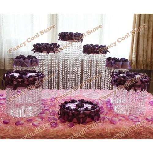 2017 crystal cake stand/wedding decoration party prop- wedding centerpiece 7pcs/lot Wedding crystal cake holder