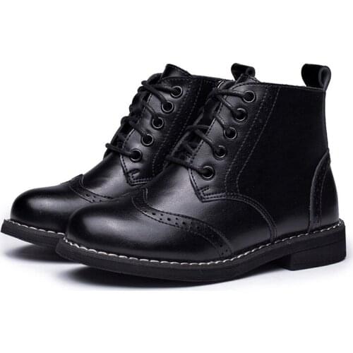 2019 Children Boots Boys Snow Waterproof Shoes Kids Genuine Leather Boots Boy Boots Girls Martin Warm Shoes Sport Shoes