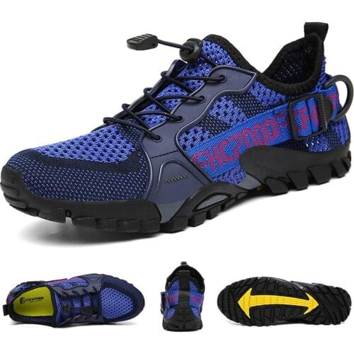 2021 Summer Outdoor Men Hiking Shoes Breathable Mesh Waterproof Non-slip Shoe for Swimming Fishing Wading Plus Size 48
