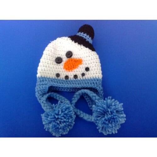 Free shipping,blue snowman, Toddle Crochet Hat Baby Handmade Crochet Hat Handmade