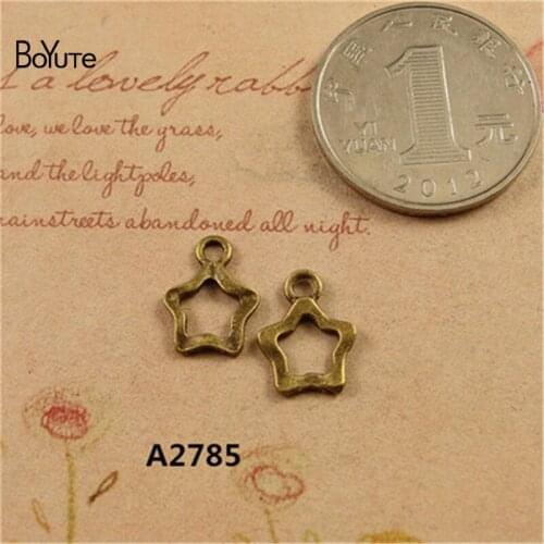 BoYuTe (200 Pieces/Lot) 10MM Antique Bronze Plated Zinc Alloy Star Charms Pendant fit Diy Jewelry Findings Components