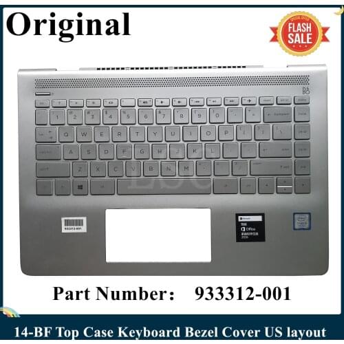 LSC 933312-001 For HP PAVILION 14-BF046TX 14-BF042TX 14-BF Top Case Keyboard Bezel Cover US Layout