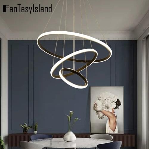 Black Modern Led Chandelier For Living room Dining Room Kitchen Round Chandelier Ceiling Lighting Fixtures decoration lighting