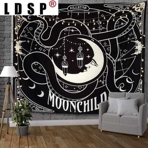 LDSP Tapestry Moon Flower Wall Hanging Fabric Mural Background Cloth Wall Rugs Towel Beach Fabric Blanket Dorm Living Home Decor