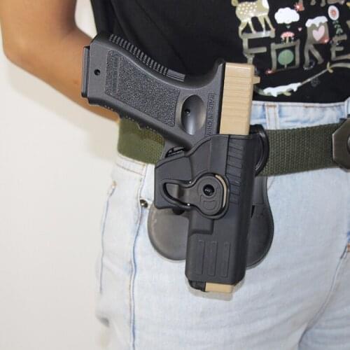 Hot Tactical Quick Reload Right Hand Pistol Holster Black Tan Polymer Automatic Holster for Glock 17 18 19 22 23