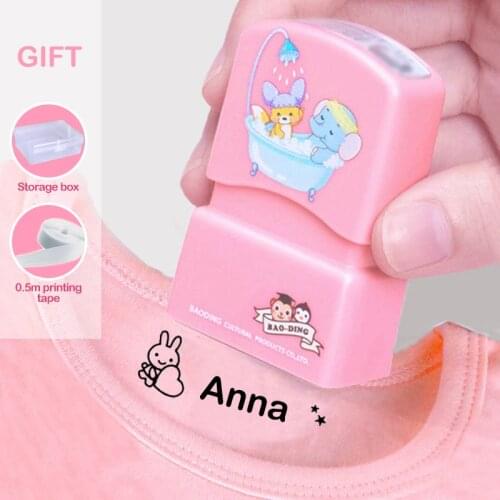 Custom Name Stamp Seal Custom Ink Pad Sealing Stamp for Clothes Kindergarten First-grader Multi-function Waterproof Non-fading