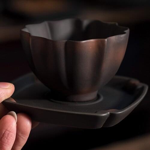 Creative Retro Ceramic Tea Cups China Porcelain Teacups Chinese Kung Fu Big Tea Bowl Coffee Tea Spoons for Home