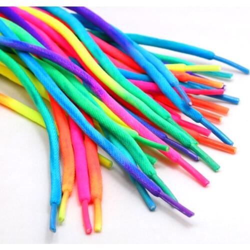 1 Pair Round Rainbow Shoelaces Canvas Athletic Shoelace Sport Sneaker Shoe Laces Strings 80CM/100CM/120CM