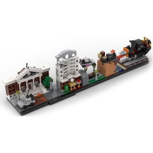 City Street View Back to the Future Architecture MOC-19767 Creative Castle Educational Building Blocks Bricks Toys For Kids Gift