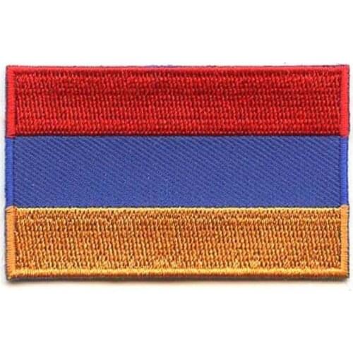 Armenia Country Embroidery Patches Fabric Label Maker for Clothing Garment Labels Flat Broder with Iron On Backing MOQ50pcs