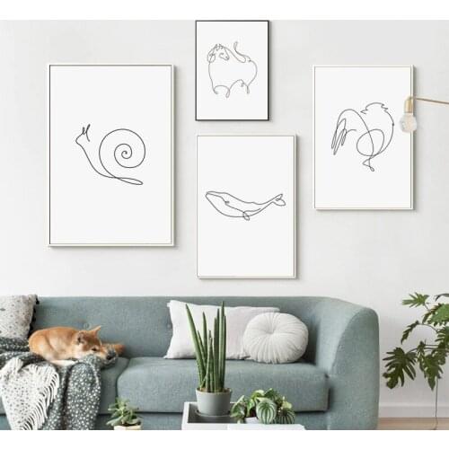 Canvas Nordic Pictures Home Decoration Simple Lines Wall Art Paintings HD Prints Creative Hotel Poster Modular For Living Room