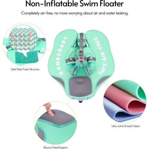 Non-Inflatable Baby Float Infant Lying Swimming Ring Pool Swim Trainer for 3-24 Months Baby Waist Swimming Ring Safety Aid