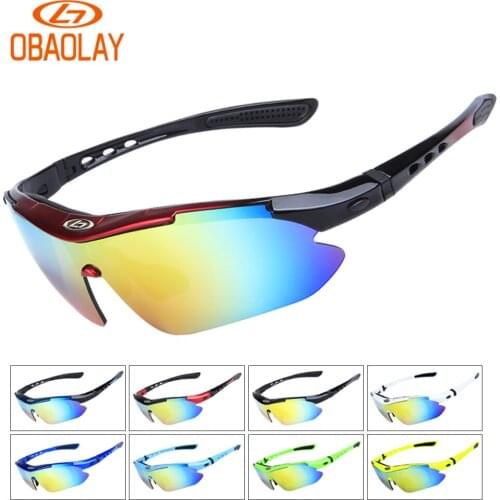 2021 New Outdoor Sports Polarized Cycling Glasses 5 Lens Road Bike Sunglasses Men Women Mountain Bicycle Eyewear OBAOLAY