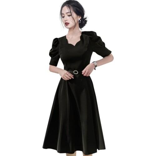 Maxi A line office Dress one piece korean ladies Summer Short Sleeve cabaret party Robe Dresses for women